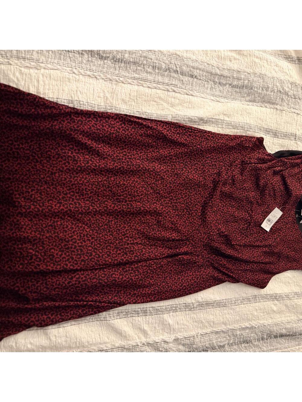 LOFT Women's Red and Burgundy Dress